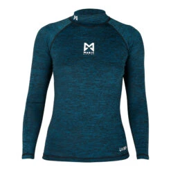 Magic Marine Womens Cube Long Sleeve Rashvest - Dark Blue Melee -Mystic Shop 2022 Magic Marine Womens Cube Long Sleeve Rash Guard Dark Blue Melee MM081011 448 01