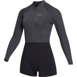 Mystic Womens Lunar 2/2mm Front-Zip Longarm Shorty Wetsuit - Black