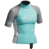 Gul Surf Junior Girls Short Sleeve Rashguard - Glacier/White
