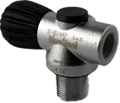 FABER Blue Steel Inline Rebreather Valve - Black - 3442psi (100% O2)