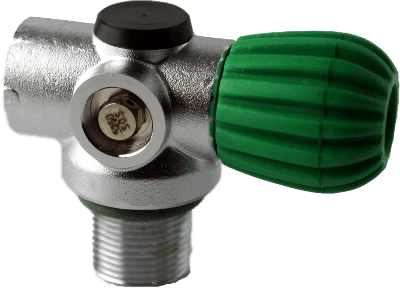 FABER Blue Steel Inline Rebreather Valve - Green - 3442psi - (100% O2) 1 FABER Blue Steel Inline Rebreather Valve - Green - 3442psi - (100% O2)